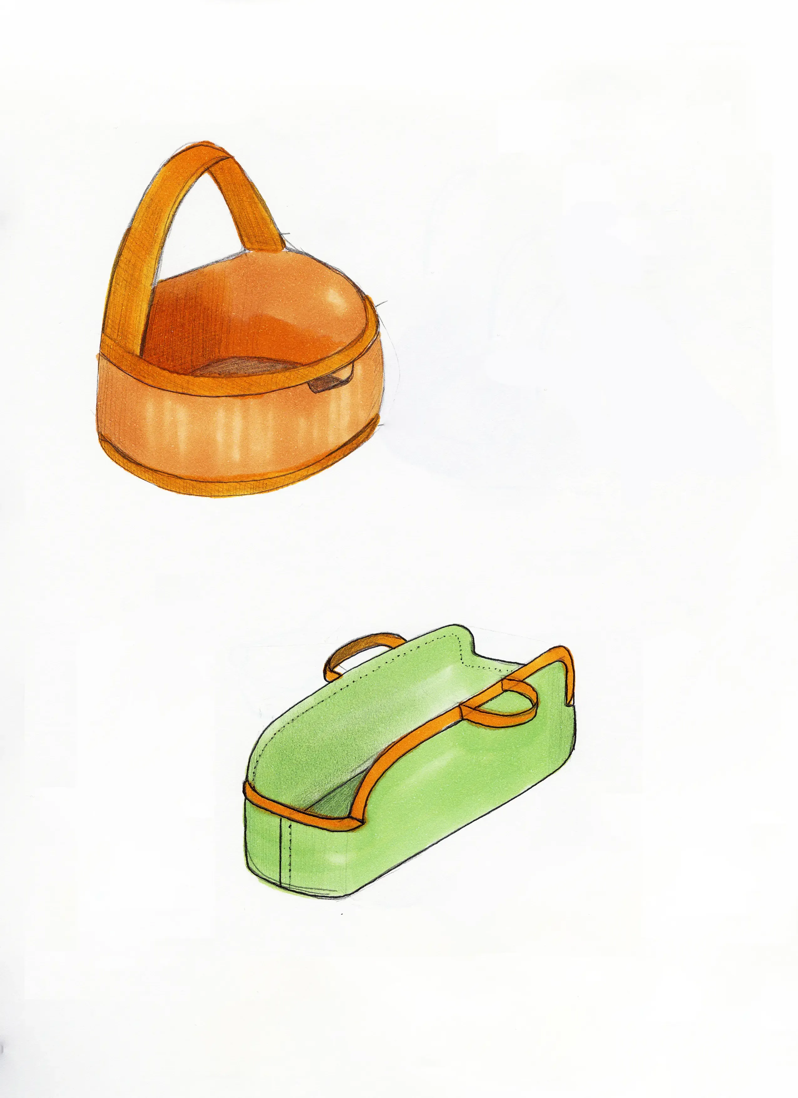 amb development sketches: single material and a second life as a bag