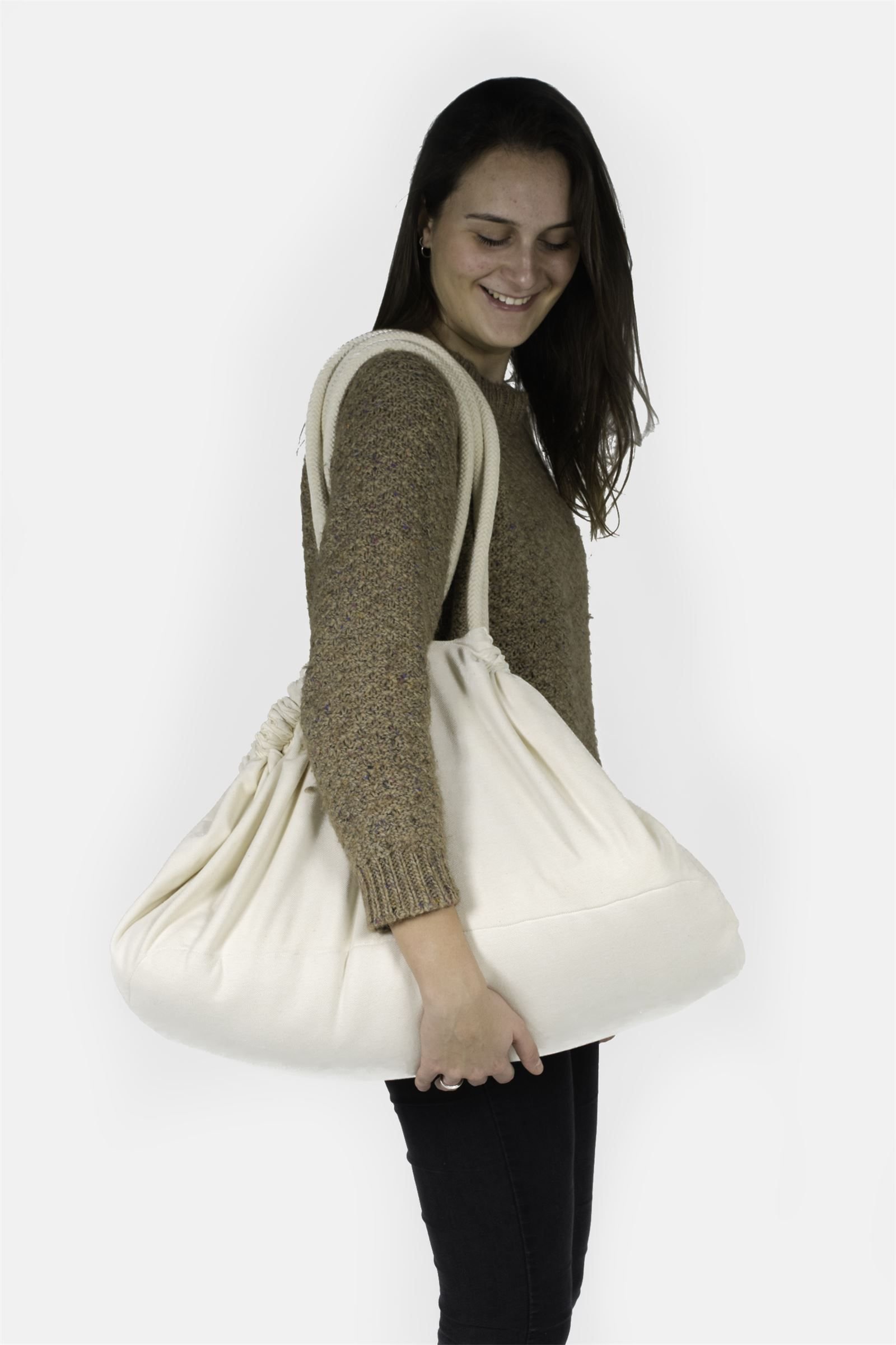 amb's hammock turns into a carrying bag: same material, second use