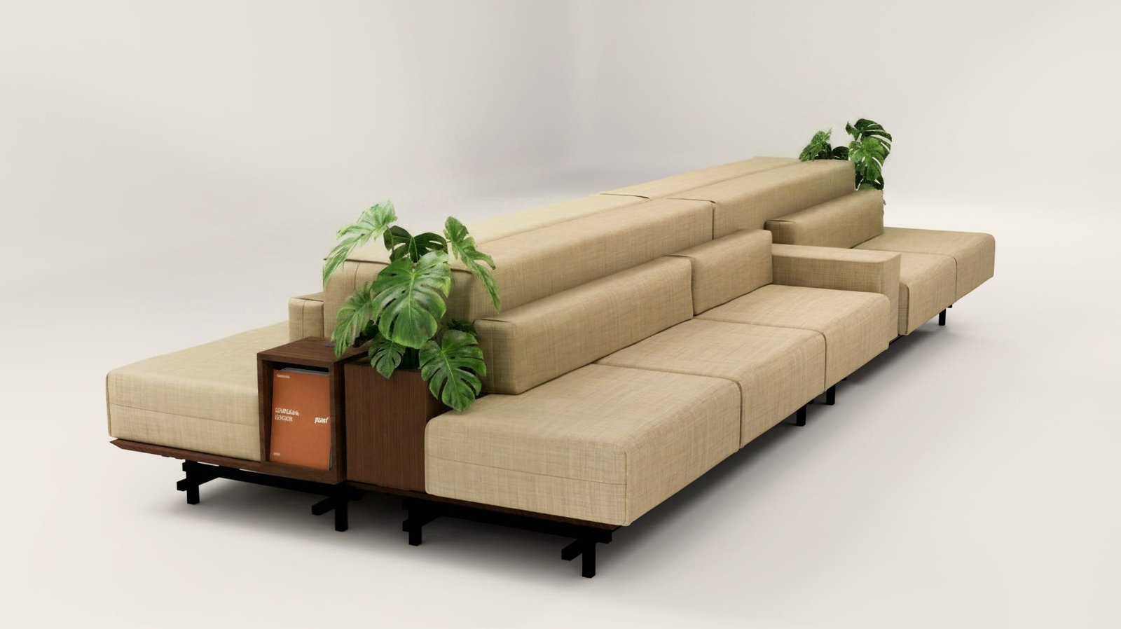 MODO as an island, with integrated planter and storage