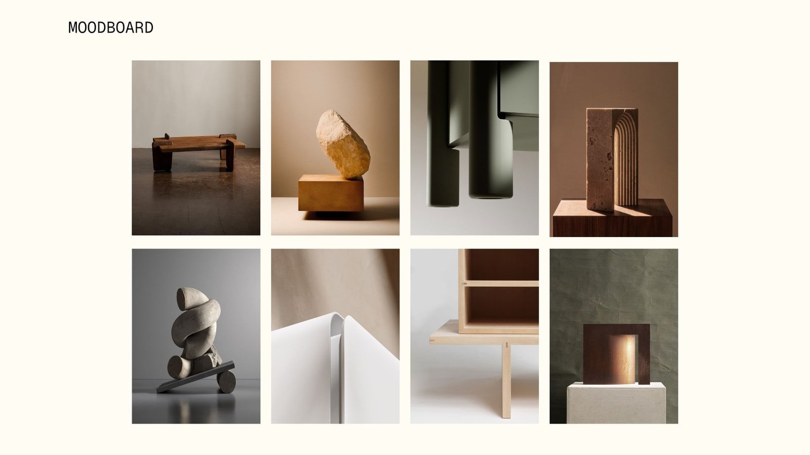 MODO moodboard: references of material, volume and weight