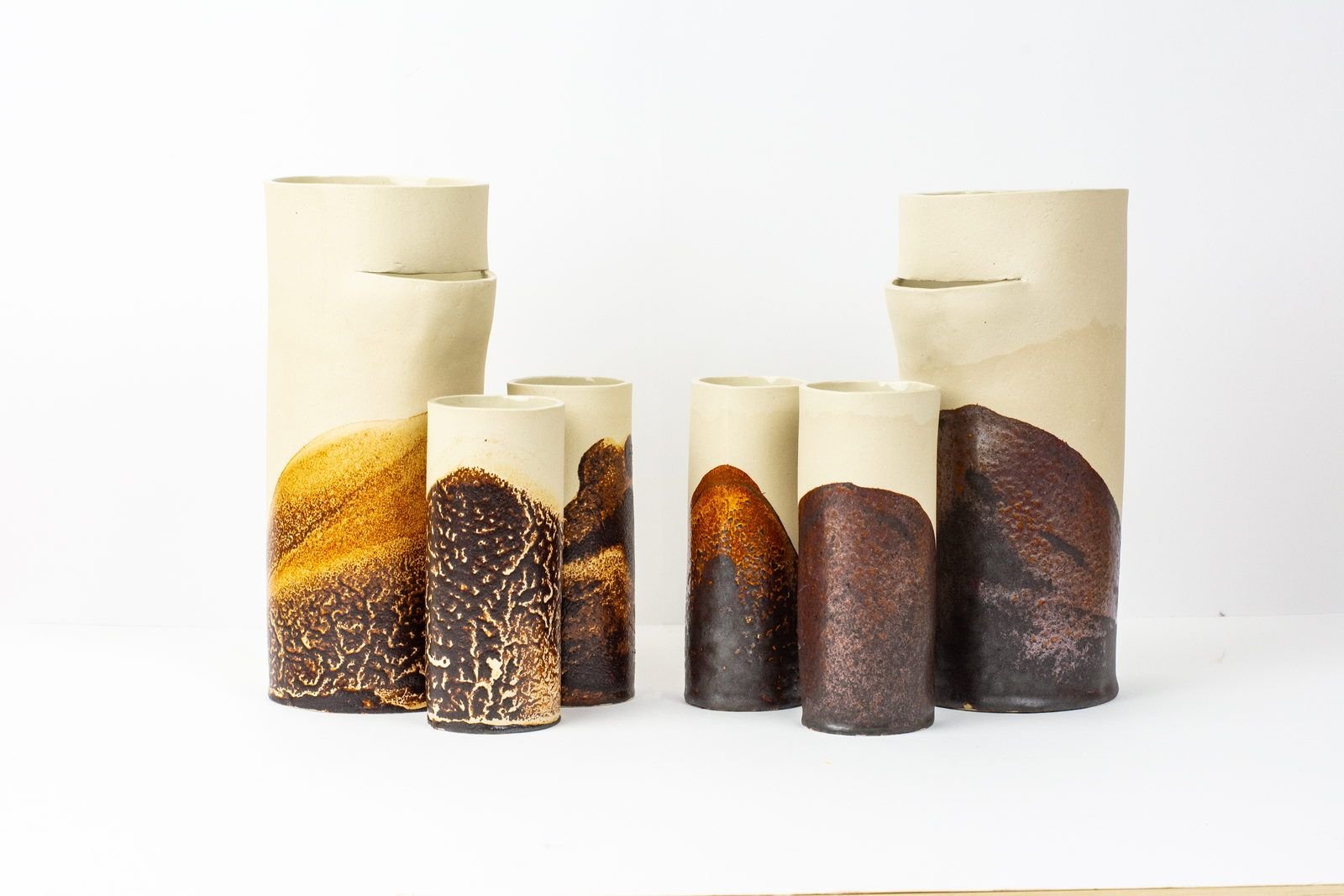 Finished ceramic piece with sludge glaze